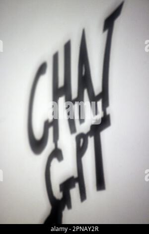 Shadows on a wall representing the dangers of AI, Artificial Intelligence, Chat GPT and the dominance of Elon Musk, London, UK. Stock Photo