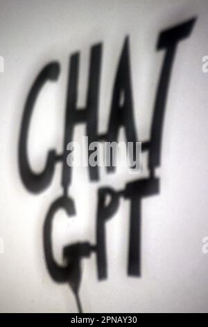 Shadows on a wall representing the dangers of AI, Artificial Intelligence, Chat GPT and the dominance of Elon Musk, London, UK. Stock Photo