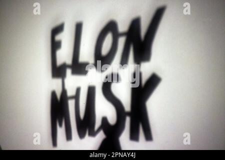 Shadows on a wall representing the dangers of AI, Artificial Intelligence, Chat GPT and the dominance of Elon Musk, London, UK. Stock Photo