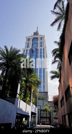 Bangalore,Karnataka,India-April 18 2023: View of Beautiful architecture of UB City. Awesome shopping mall with iconic cityscape skyscrapers Stock Photo