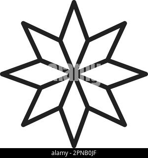 Eight-Pointed Star icon vector image. Suitable for mobile apps, web apps and print media. Stock Vector