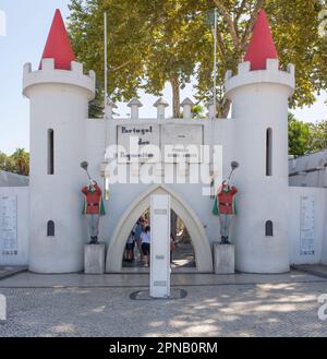 Coimbra, Portugal - Sept 7th 2019: Portugal dos Pequenitos entry, Coimbra. Considered to have been the first theme park in the country Stock Photo