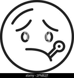 Face with Thermometer icon vector image. Suitable for mobile apps, web apps and print media. Stock Vector