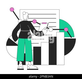 Startup performance optimization flat line concept vector spot illustration Stock Vector