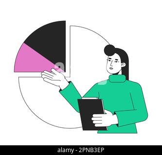 Startup metrics assessment flat line concept vector spot illustration Stock Vector