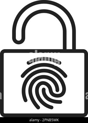 Fingerprint Lock icon vector image. Suitable for mobile apps, web apps and print media. Stock Vector