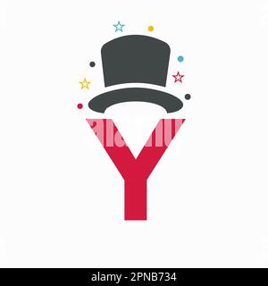 Letter Y Magic Hat Logo Design. Magician Symbol Vector Template Stock Vector