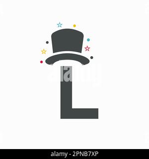 Letter L Magic Hat Logo Design. Magician Symbol Vector Template Stock Vector
