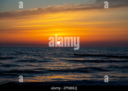 sunset over the baltic sea Stock Photo