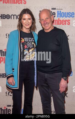 NEW YORK, NEW YORK - APRIL 17: Lizzie Tisch and Jonathan Tisch attend HBO's 'White House Plumbers' New York Premiere at 92nd Street Y on April 17, 2023 in New York City. (Photo by Ron Adar / SOPA Images/Sipa USA) Stock Photo