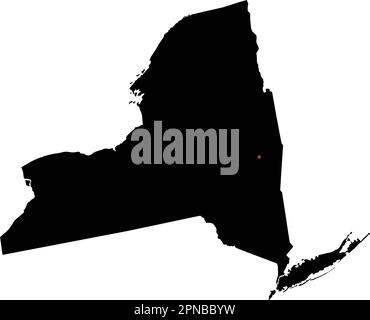 Highly Detailed New York Silhouette map. Stock Vector