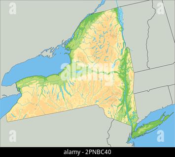 High detailed New York physical map Stock Vector Image & Art - Alamy