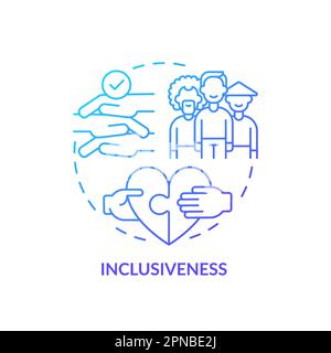 Inclusiveness blue gradient concept icon Stock Vector