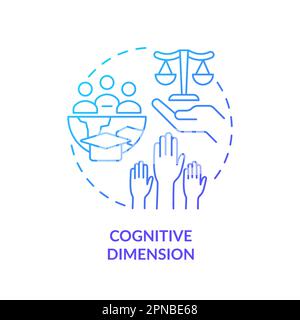 Cognitive dimension blue gradient concept icon Stock Vector