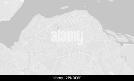 Background Kinshasa map, Democratic Republic of Congo, white and light grey city poster. Vector map with roads and water. Widescreen proportion, digit Stock Vector