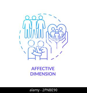 Affective dimension blue gradient concept icon Stock Vector