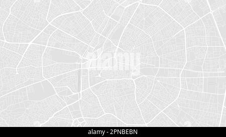 White and light grey Konya city area vector background map, roads and water illustration. Widescreen proportion, digital flat design roadmap. Stock Vector