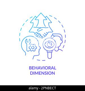 Behavioral dimension blue gradient concept icon Stock Vector
