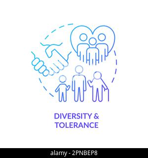 Diversity and tolerance blue gradient concept icon Stock Vector