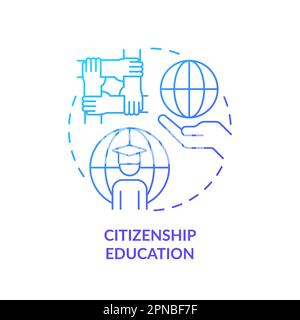 Citizenship education blue gradient concept icon Stock Vector