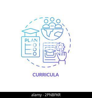 Curricula blue gradient concept icon Stock Vector
