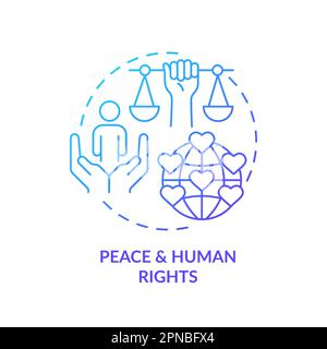 Peace and human rights blue gradient concept icon Stock Vector