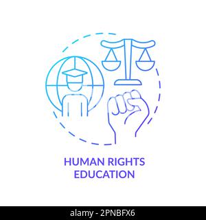 Human rights education blue gradient concept icon Stock Vector