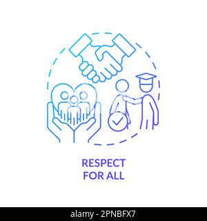 Respect for all blue gradient concept icon Stock Vector