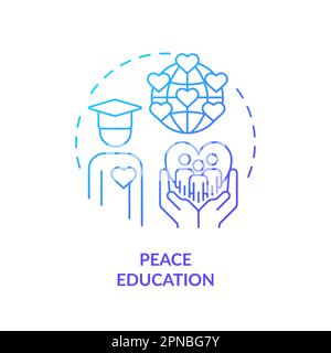 Peace education blue gradient concept icon Stock Vector