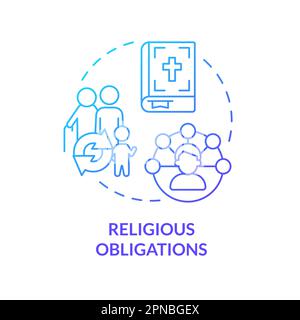 Religious obligations blue gradient concept icon Stock Vector