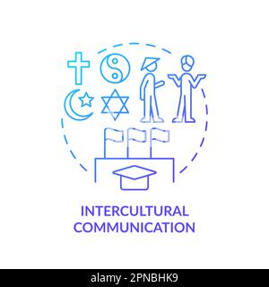 Intercultural communication blue gradient concept icon Stock Vector
