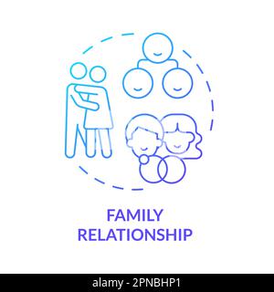 Family relationship blue gradient concept icon Stock Vector