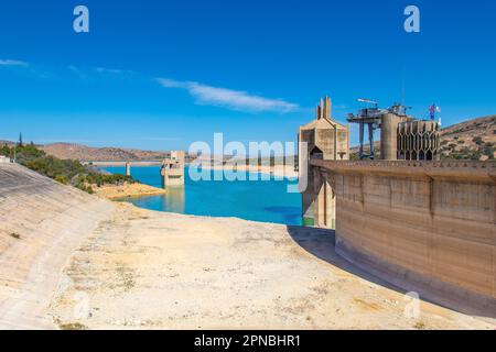 Sidi Salem Dam - Tunisia's Largest Dam on the Medjerda River Stock Photo