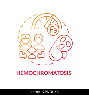 Hemochromatosis red gradient concept icon Stock Vector