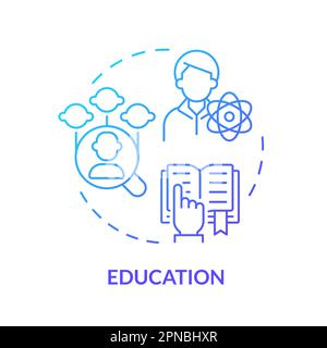 Education blue gradient concept icon Stock Vector