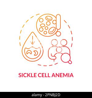 Sickle cell anemia red gradient concept icon Stock Vector
