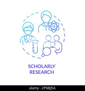 Scholarly research blue gradient concept icon Stock Vector