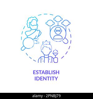 Establish identity blue gradient concept icon Stock Vector