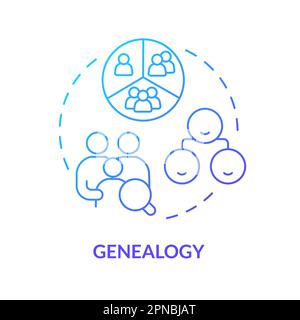 Genealogy blue gradient concept icon Stock Vector