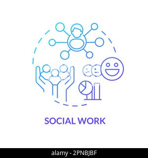 Social work blue gradient concept icon Stock Vector