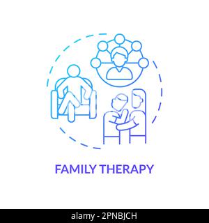 Family therapy blue gradient concept icon Stock Vector