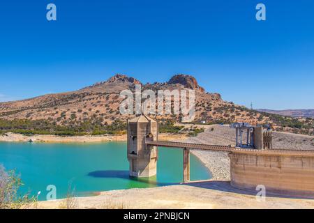 Sidi Salem Dam - Tunisia's Largest Dam on the Medjerda River Stock Photo