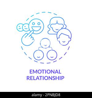 Emotional relationship blue gradient concept icon Stock Vector