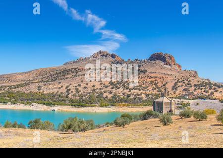 Sidi Salem Dam - Tunisia's Largest Dam on the Medjerda River Stock Photo