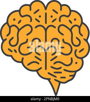 color human brain logo minimalist vector illustration Stock Vector