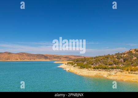 Sidi Salem Dam - Tunisia's Largest Dam on the Medjerda River Stock Photo