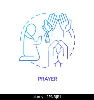 Prayer blue gradient concept icon Stock Vector