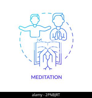 Meditation blue gradient concept icon Stock Vector