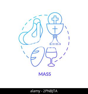 Mass blue gradient concept icon Stock Vector