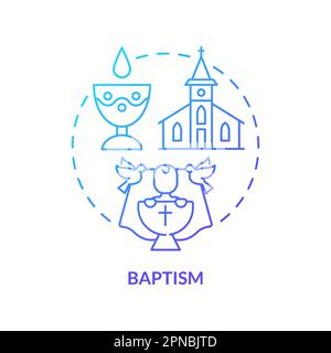 Baptism blue gradient concept icon Stock Vector